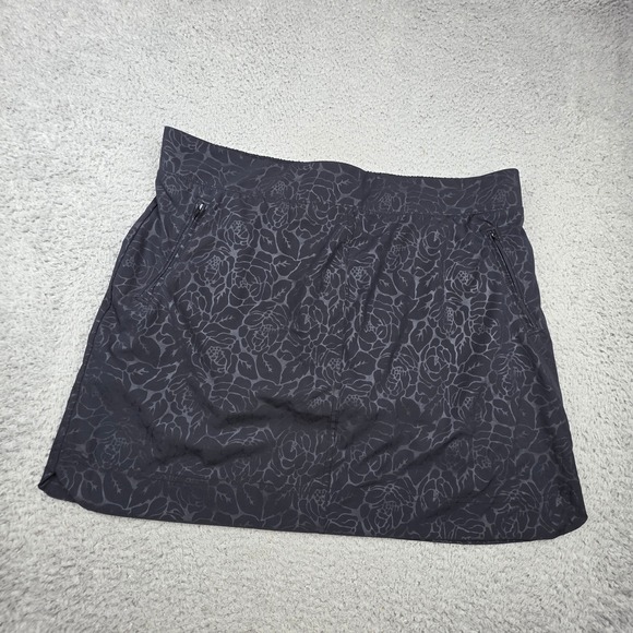 Orvis Pants - Orvis Skort Women XXL Black Floral Print Active Hiking Golf Athletic Pockets